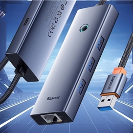 هاب 4 پورت USB بیسوس Baseus Hub UltraJoy Series 4-Port USB B0005280B811-12