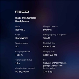 هندزفری بلوتوث گیمینگ رسی Recci Razor Wireless Warbuds REP-W51