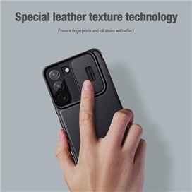 کیف چرمی نیلکین Samsung S22 Plus 5G Nillkin Qin Pro Plain Leather Cloth Case دارای محافظ دوربین