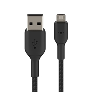 کابل شارژ سریع USB-A به Micro-USB با روکش بافته بلکین مدل CAB007bt1MBK طول 1 متر مشکی