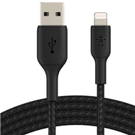 کابل شارژ سریع بافته شده  تبدیل لایتنینگ به USB-A بلکین مدل CAA002bt2MBK  طول 2 متر