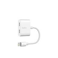 مبدل 1 به 2 لایتنینگ صوتی+ شارژر بلکین مدل F8J198BTWHT طول 14سانتیمتر