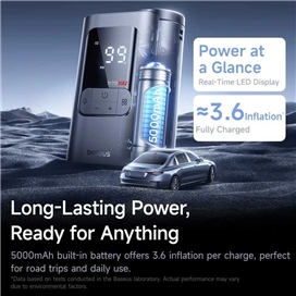 پمپ باد قابل حمل شارژی 82 وات بیسوس Baseus GoTrip Inflator Pump VA1 C01195