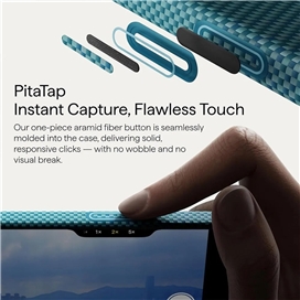 قاب آیفون 17 پرو مکس برند پی تاکا مدل PITAKA Ultra Slim Lucid Blue مناسب برای Apple iPhone 17 Pro Max