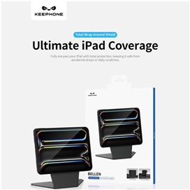 قاب آیپد برند کی فون مدل Keephone Bellen 5Viewing Modes Anti-scratch Eco-Leather مناسب برای Ipad pro 13 (2024-2025)