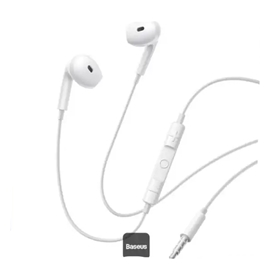 هندزفری سیمی جک 3.5 میلیمتر بیسوس Baseus Encok HZ19 White Wired In-Ear Headphones