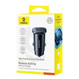 شارژر فندکی دو پورت 30 وات بیسوس Baseus GoTrip DP1 Car Charger BS-C15C1