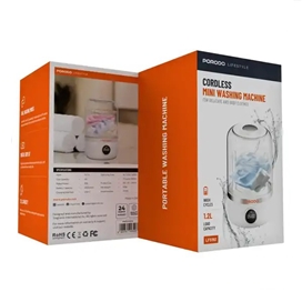 ماشین لباس شویی مینی 1.2 لیتر پرودو Porodo Lifestyle Cordless Mini Washing Machine PDLFST192WH