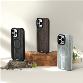 قاب YOUNGKIT یانگکیت Brown Wooden Texture Magsafe Series مناسب برای Apple iPhone 15 Pro Max