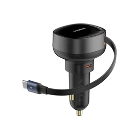 شارژ فندکی 60 وات با کابل جکع شونده بیسوس Baseus Enjoyment Pro Car Charger C0203100