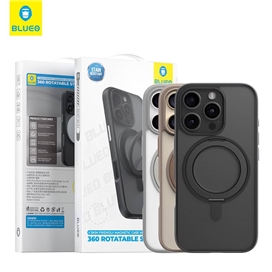 قاب برند بلوئو مدل Blueo Skin Friendly Frosted Anti-drop Case Ring Stand 360° مناسب برای Apple iPhone 17 Pro