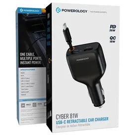 شارژر فندکی 81وات پاورولوژی Powerology Cyber Car Charger PCCSR027BK