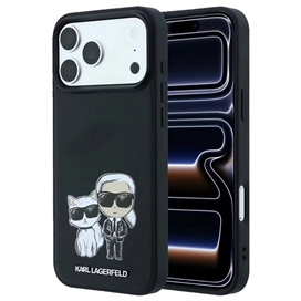 قاب کارل لاگرفلد Karl Lagerfel Smooth MagSafe PU Karl & Choupette Bodies Sketch مناسب برای Apple iPhone 17 Pro Max
