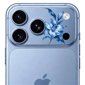 محافظ دور لنز طرح لیلیوم آبی Blue Lilium بلو Blueo Invisible Shock-Resistant Lens Protection مناسب برای Apple iPhone 18 Pro