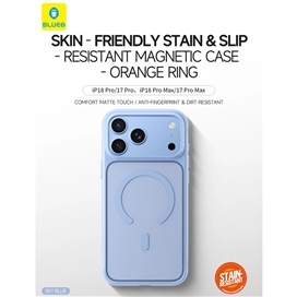 قاب بلو Blueo Skin Friendly Stain & Slip Resistant Magnetic Case-Orange Ring با مگ سیف مناسب برای Apple iPhone 18 Pro Max