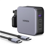 شارژر دیواری یوگرین 140 وات با دو پورت USB-C و یک پورت USB-A مدل CD289 همراه با کابل USB-C