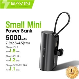 پاوربانک 5000 باوین Bavin PC013 توان 10 وات همراه با کانکتور لایتنینگ