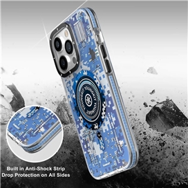 قاب YOUNGKIT یانگکیت Camouflage Circuit Strong Anti-Drop Impact Series Blue مناسب برای Apple iPhone 13