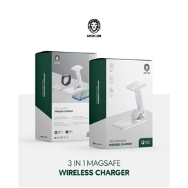 شارژر وایرلس 3 کاره گرین لاین Green Lion 3in1 Magsafe Wireless Charger