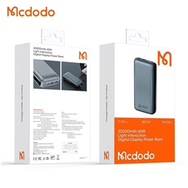 پاوربانک 65 وات ظرفیت 20000 مک دودو بهمراه کابل شارژ Mcdodo 20000 mAh 65W light Interaction MC-446