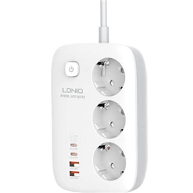 چند راهی برق 3250 وات الدینیو LDNIO 65W Smart Guard Power Strip SC3436