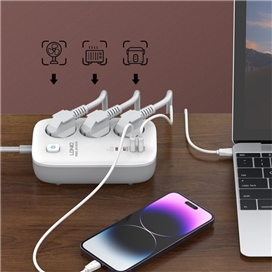 چند راهی برق 3250 وات الدینیو LDNIO 65W Smart Guard Power Strip SC3436