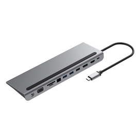 هاب تایپ سی 11 پورت پاورولوژی Powerology Multi-Display USB-C HUB And Laptop Stand P11CHBMCGY