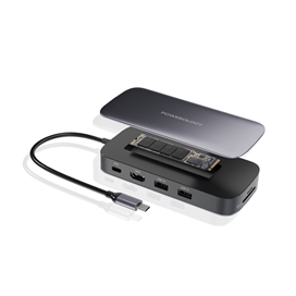 هاب و هارد اکسترنال SSD 512G پاورولوژی Powerology Usb-C Hub & SSD Drive PWSDHB512