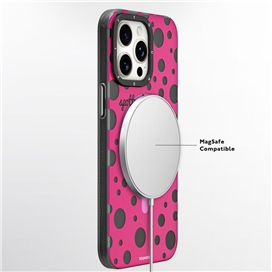 قاب YOUNGKIT یانگکیت سرخابی Polka Dots Magsafe Series مناسب برای Apple iPhone 15 Pro Max