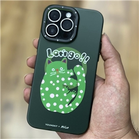 قاب YOUNGKIT یانگکیت Green Polka Dot Cat Magsafe Series مناسب برای Apple iPhone 15 Pro Max