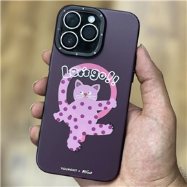 قاب YOUNGKIT یانگکیت Pink Polka Dot Cat Magsafe Series مناسب برای Apple iPhone 15 Pro Max