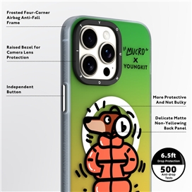 قاب YOUNGKIT یانگکیت Green Mucro Strees Relief With Humor Magsafe Series مناسب برای Apple iPhone 15 Pro Max