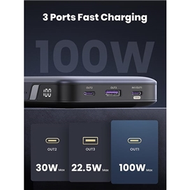 پاور بانک 100 وات سه پورت 20000mAh یوگرین مدل PB207 کد 25188 همراه با کابل Type-C