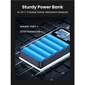 پاور بانک 100 وات سه پورت 20000mAh یوگرین مدل PB207 کد 25188 همراه با کابل Type-C