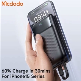 پاوربانک 10000 با کابل 30 وات مک دودو Mcdodo Built in Cables Power Bank MC-023