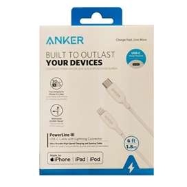 کابل تبدیل USB-C به لایتنینگ انکر 1.8 متری | ANKER PowerLine III A8833