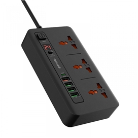 چند راهی برق و شارژر تایمر دار پرودو Porodo Multi-Port Power HUB PD-FWCH013 دارای 5 پورت