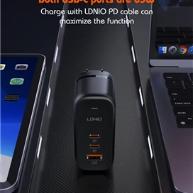 آداپتور 3 پورت 65 وات الدینیو Ldnio GaN Fast Charging Adapter Q366