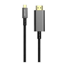 کابل HDMI به Type-C پرودو Porodo Type C HDMI 4K Braided Cable PD-4KHDMC طول 1.8 متر