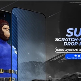 گلس برند بلوئو با ابزار نصب مدل Blueo Crystal Anti-scratch Tempered Glass With Applicator مناسب برای Apple iPhone 15 Pro Max