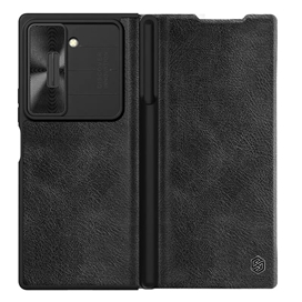 کیف چرمی نیلکین سامسونگ Samsung Galaxy Z Fold 6 Nillkin Qin Pro Leather Case دارای محافظ دوربین