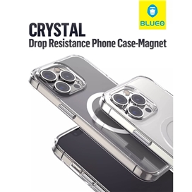 قاب برند بلوئو مدل Blueo Crystal clear Pro Drop Resistant Phone Case With Magnetic مناسب برای Apple iPhone 16 Pro Max