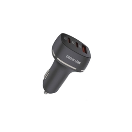 شارژر فندکی خودرو گرین لاین مدل Green Lion Car Charger QC+PD+PD 50W with TC-lPH Data cable1m