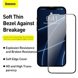 پک 2تایی محافظ صفحه شیشه ای تمام صفحه آیفون Apple iPhone 13 Mini Baseus Crack Resistant SGQP020001