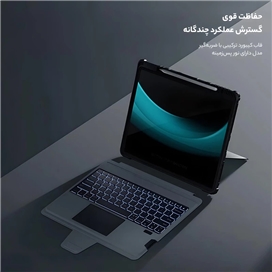 کیف کلاسوری کیبورددار نیلکین مدل Bumper Combo Backlit Keyboard مناسب برای تبلت اپل iPad Pro 13 2024