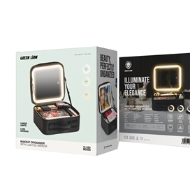 کیف لوازم آرایش با آینه چراغ دار گرین لاین Green Lion Makeup Organizer GNMAKEORGBK