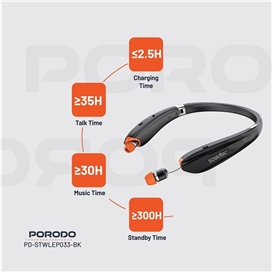 هندزفری گردنی جمع شونده پرودو Porodo Soundtec Echo Flex Retractable ENC Neckband PD-STWLEP033