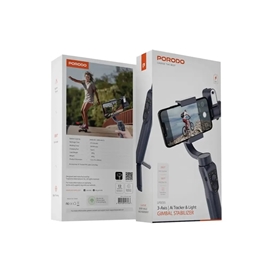 گیمبال و استبلایزر موبایل پرودو Porodo 3-Axis Gimbal Stabilizer PD-LFST035 با قابلیت تشخیص حرکت