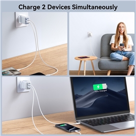 آداپتور شارژ 30 وات دو پورت جویروم JOYROOM JR-TCF15 30W charger