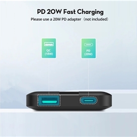 پاوربانک 20 وات 10000 میلی آمپر راوپاور مدل RP-PB1236